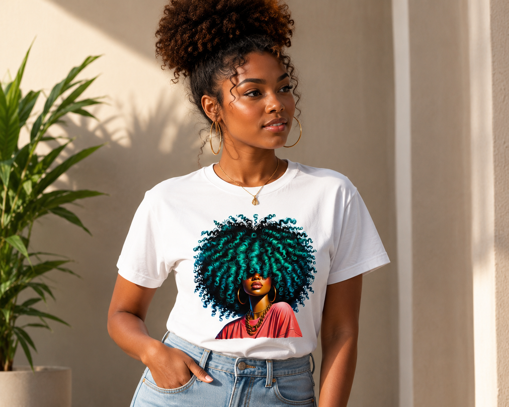 Emerald Energy Curls Portrait Tee