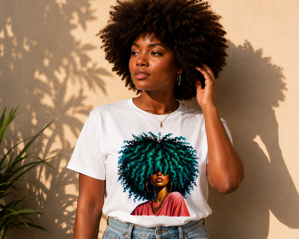 Emerald Energy Curls Portrait Tee