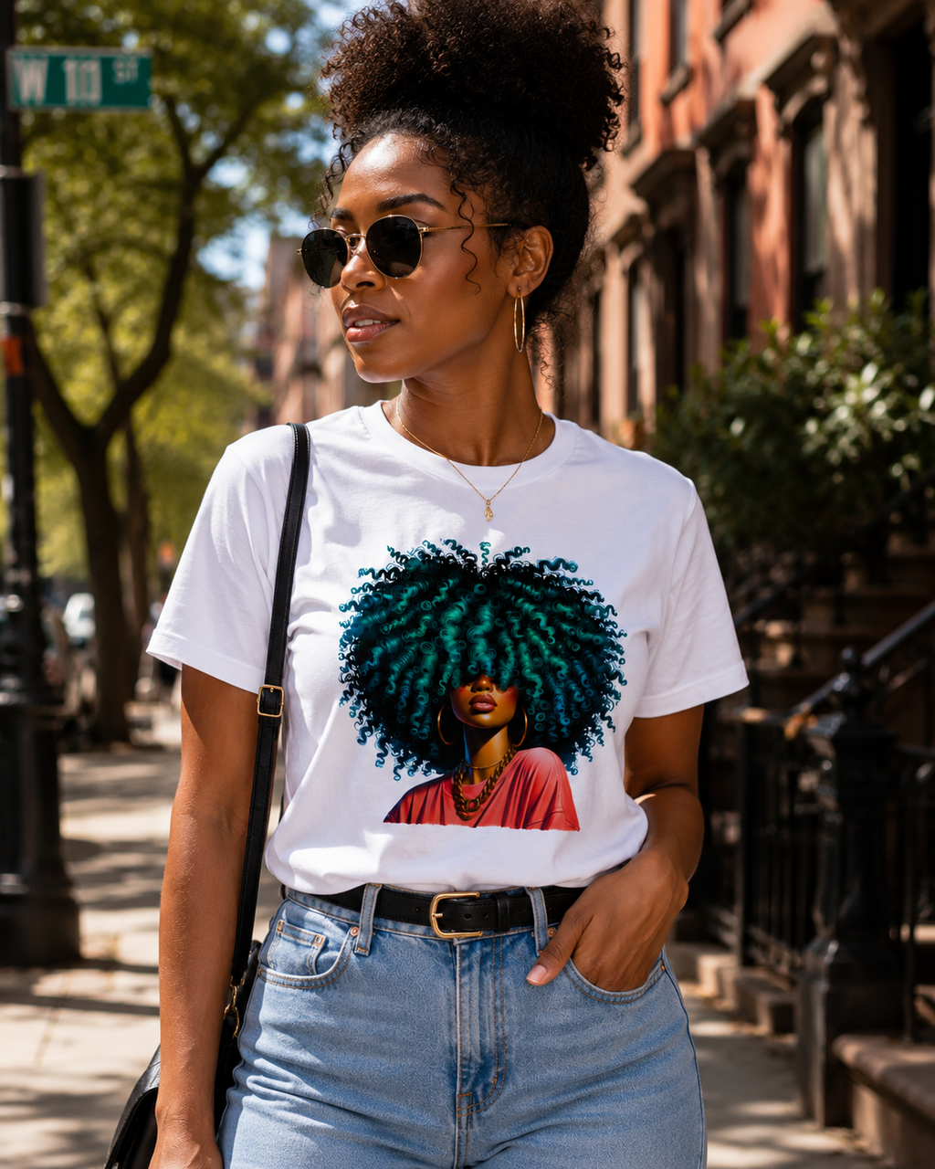 Emerald Energy Curls Portrait Tee