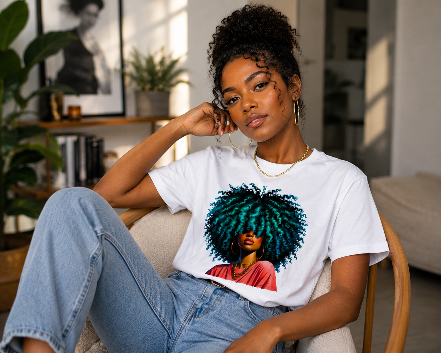 Emerald Energy Curls Portrait Tee