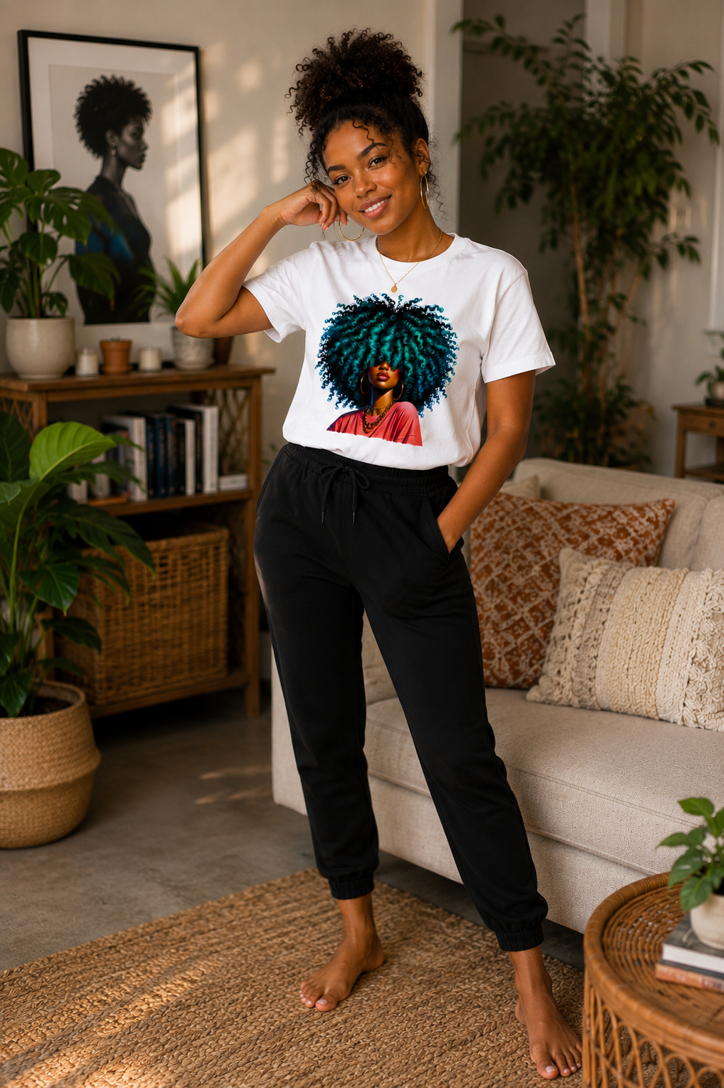 Emerald Energy Curls Portrait Tee