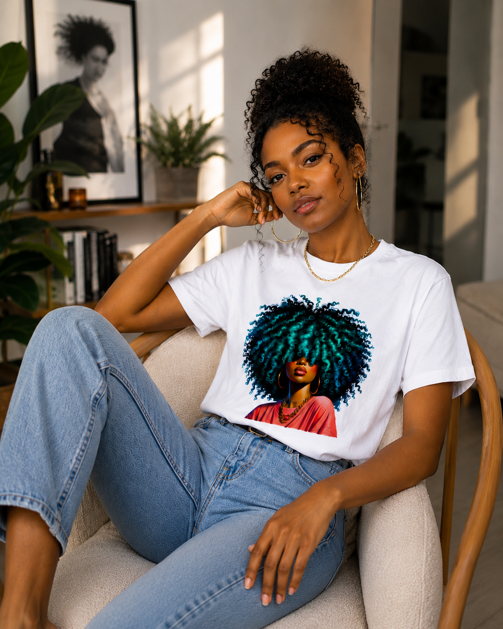 Emerald Energy Curls Portrait Tee