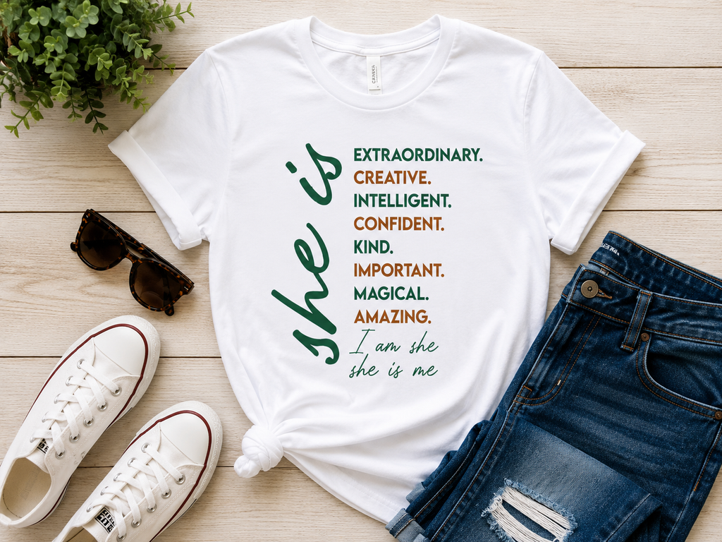 She Is Me Affirmation Tee