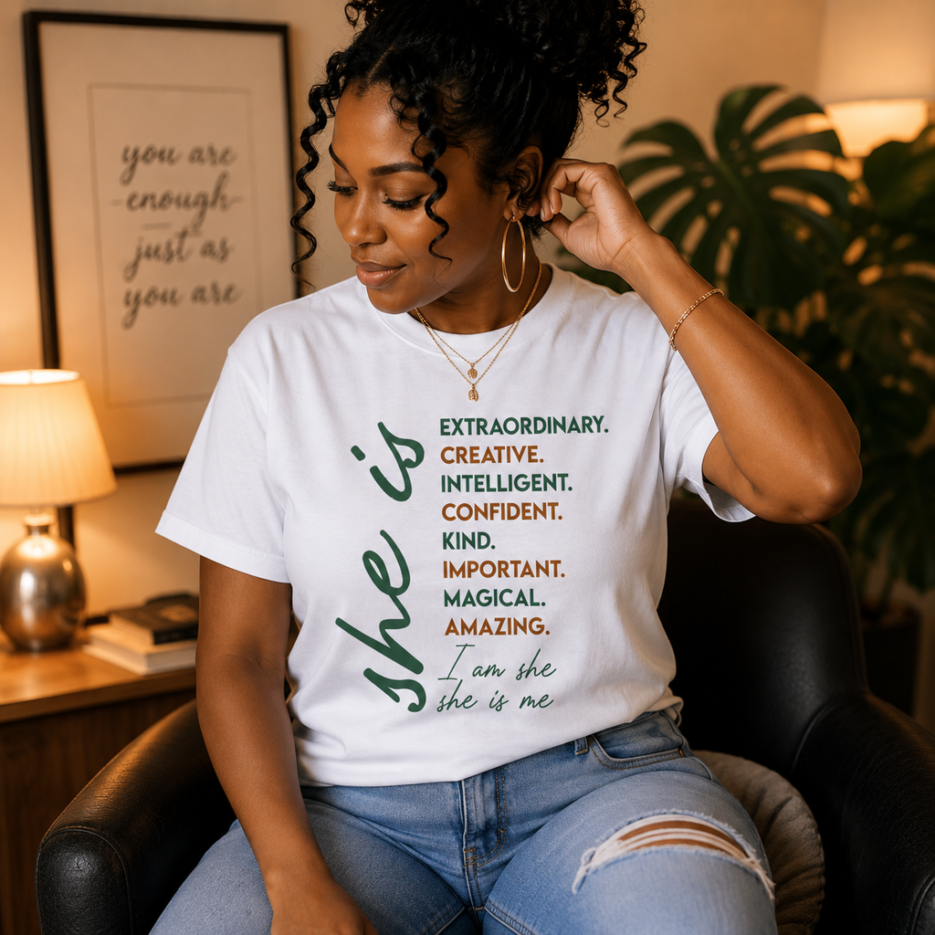 She Is Me Affirmation Tee